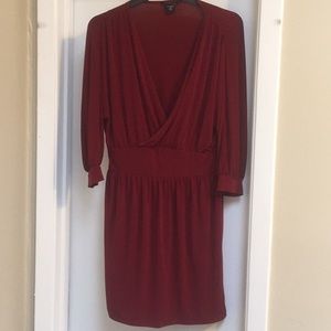 Burgundy Tunic Dress with waist cinch